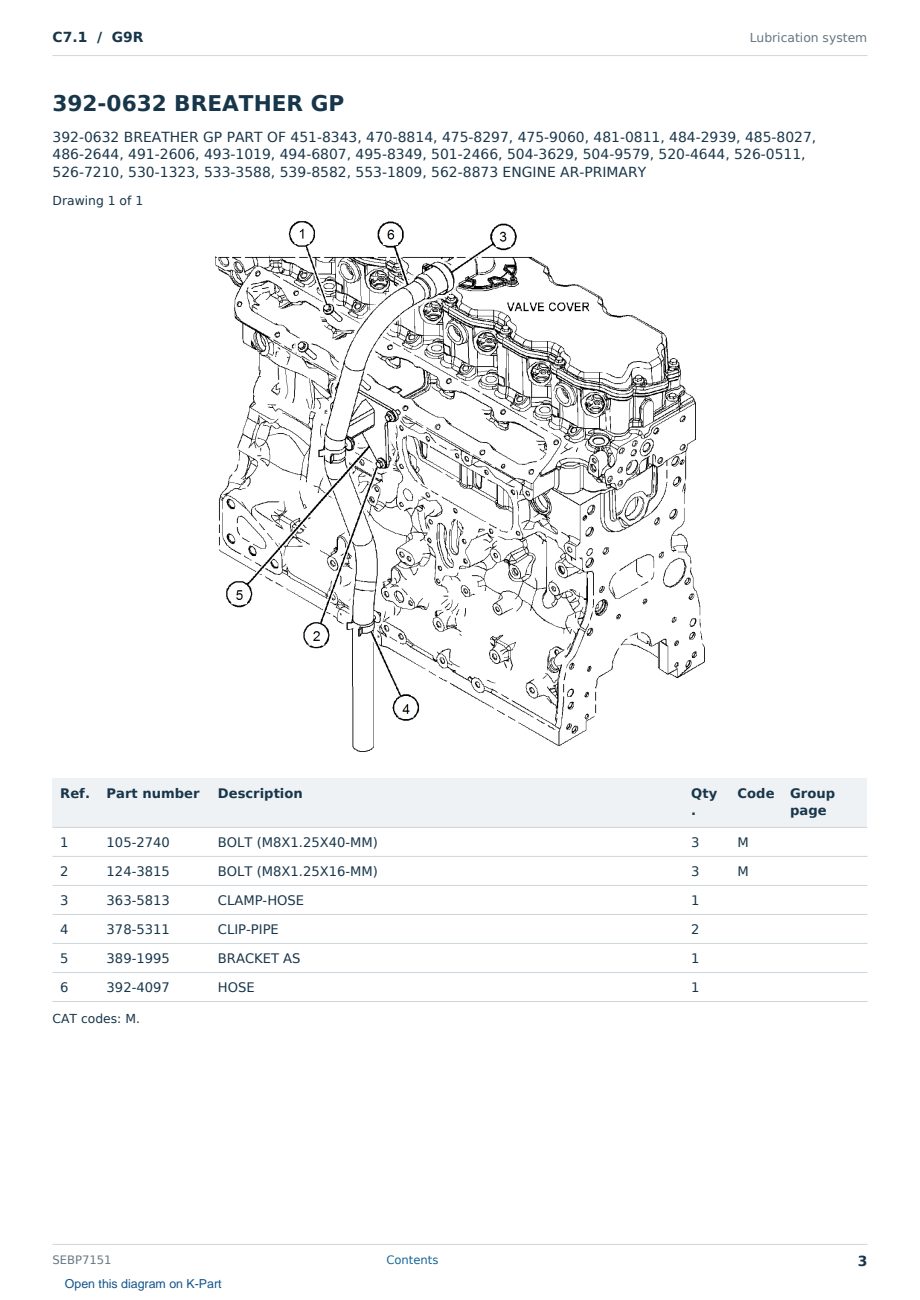 Caterpillar C7.1 S/N G9R Partsbook SEBP7151 (English) - sample page 3 of 10 Caterpillar C7.1 S/N G9R Partsbook SEBP7151 (English) - sample page 3 of 10