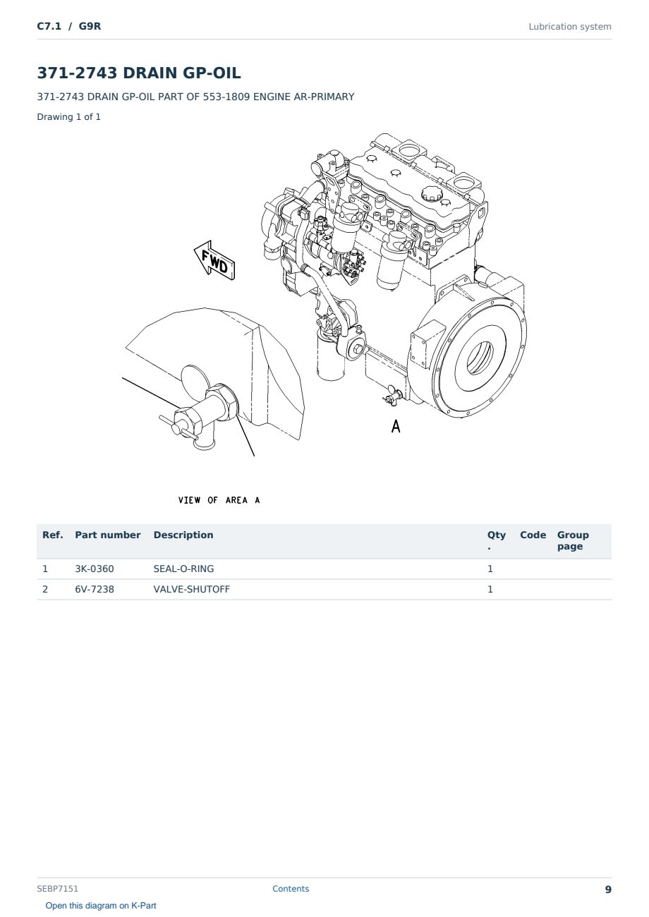 Caterpillar C7.1 S/N G9R Partsbook SEBP7151 (English) - sample page 9 of 10 Caterpillar C7.1 S/N G9R Partsbook SEBP7151 (English) - sample page 9 of 10