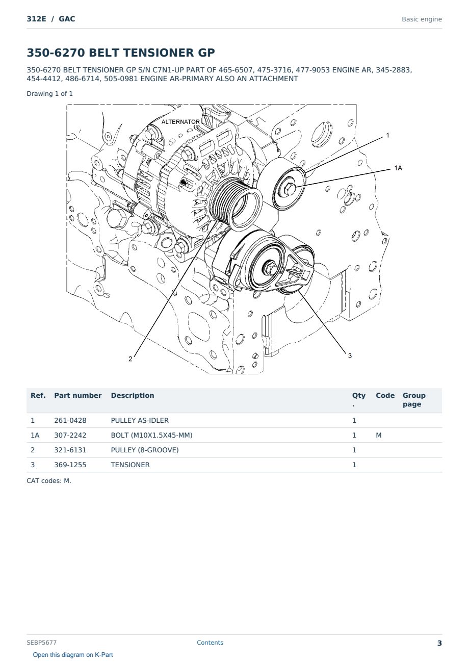 Caterpillar 312E S/N GAC Partsbook SEBP5677 (English) - sample page 3 of 10 Caterpillar 312E S/N GAC Partsbook SEBP5677 (English) - sample page 3 of 10