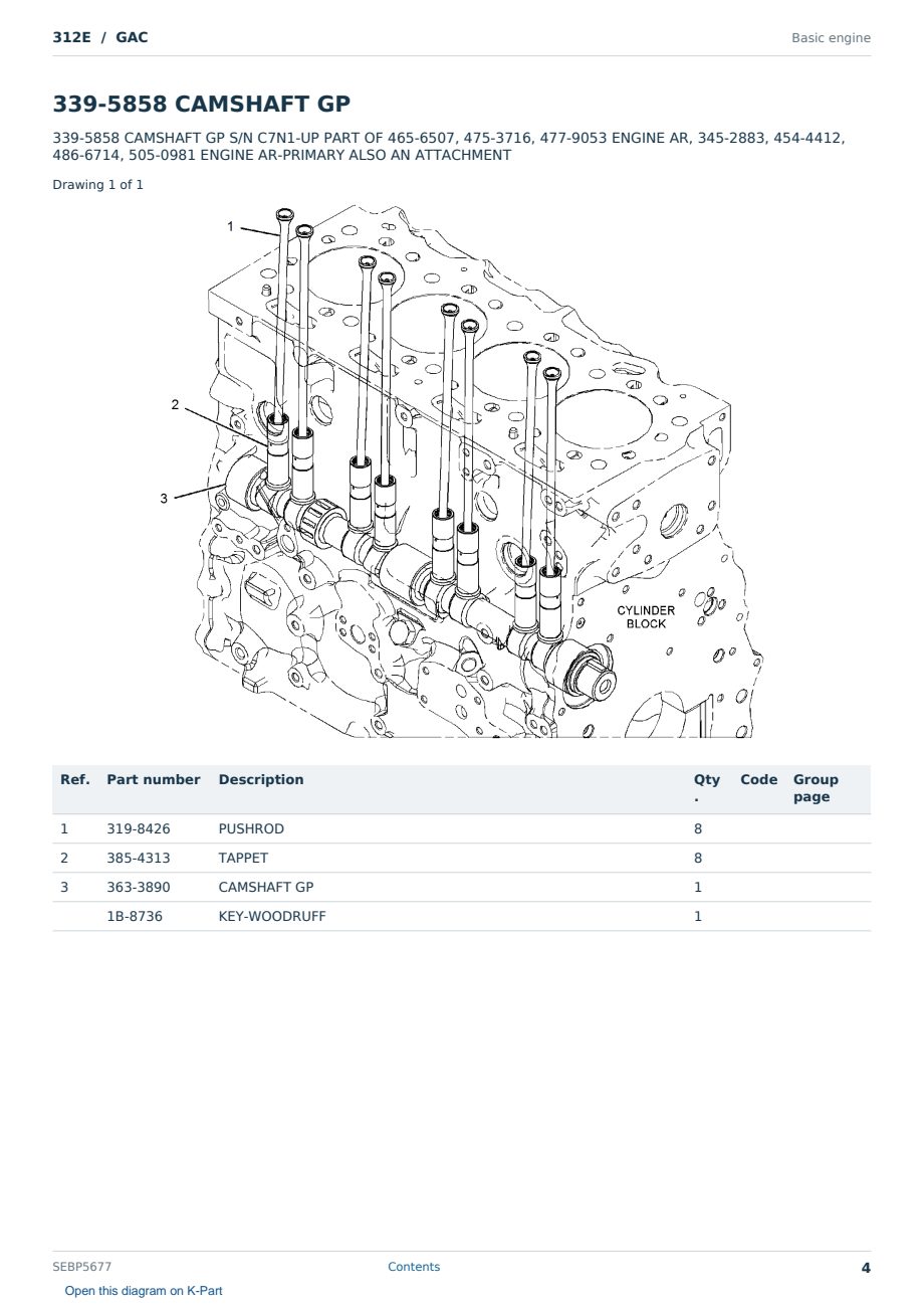 Caterpillar 312E S/N GAC Partsbook SEBP5677 (English) - sample page 4 of 10 Caterpillar 312E S/N GAC Partsbook SEBP5677 (English) - sample page 4 of 10