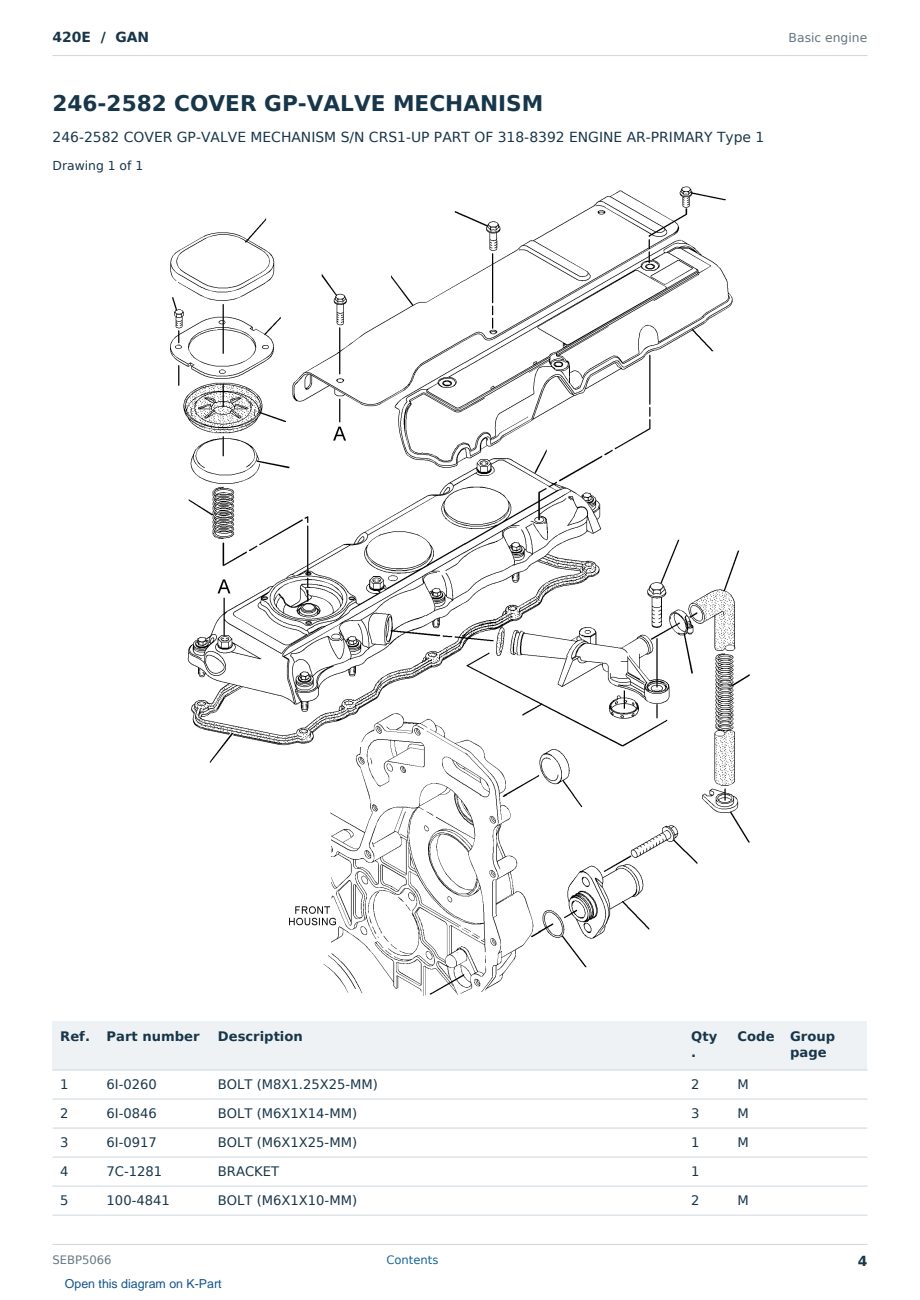 Caterpillar 420E S/N GAN Partsbook SEBP5066 (English) - sample page 4 of 10 Caterpillar 420E S/N GAN Partsbook SEBP5066 (English) - sample page 4 of 10