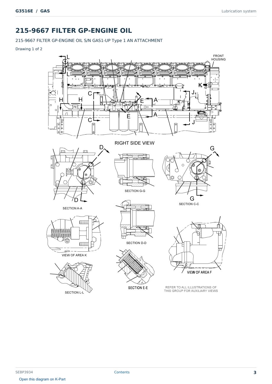 Caterpillar G3516E S/N GAS Partsbook SEBP3934 (English) - sample page 3 of 10 Caterpillar G3516E S/N GAS Partsbook SEBP3934 (English) - sample page 3 of 10