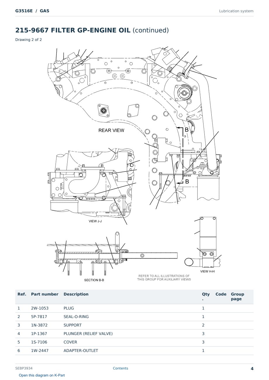 Caterpillar G3516E S/N GAS Partsbook SEBP3934 (English) - sample page 4 of 10 Caterpillar G3516E S/N GAS Partsbook SEBP3934 (English) - sample page 4 of 10