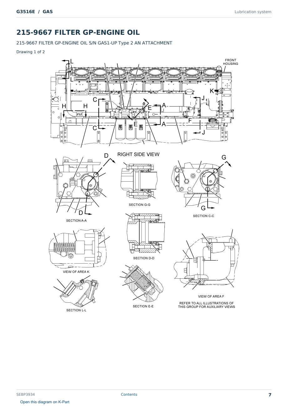 Caterpillar G3516E S/N GAS Partsbook SEBP3934 (English) - sample page 7 of 10 Caterpillar G3516E S/N GAS Partsbook SEBP3934 (English) - sample page 7 of 10