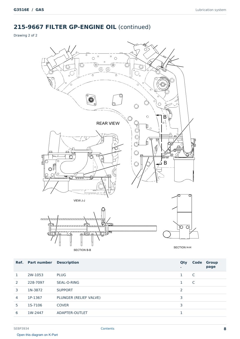 Caterpillar G3516E S/N GAS Partsbook SEBP3934 (English) - sample page 8 of 10 Caterpillar G3516E S/N GAS Partsbook SEBP3934 (English) - sample page 8 of 10