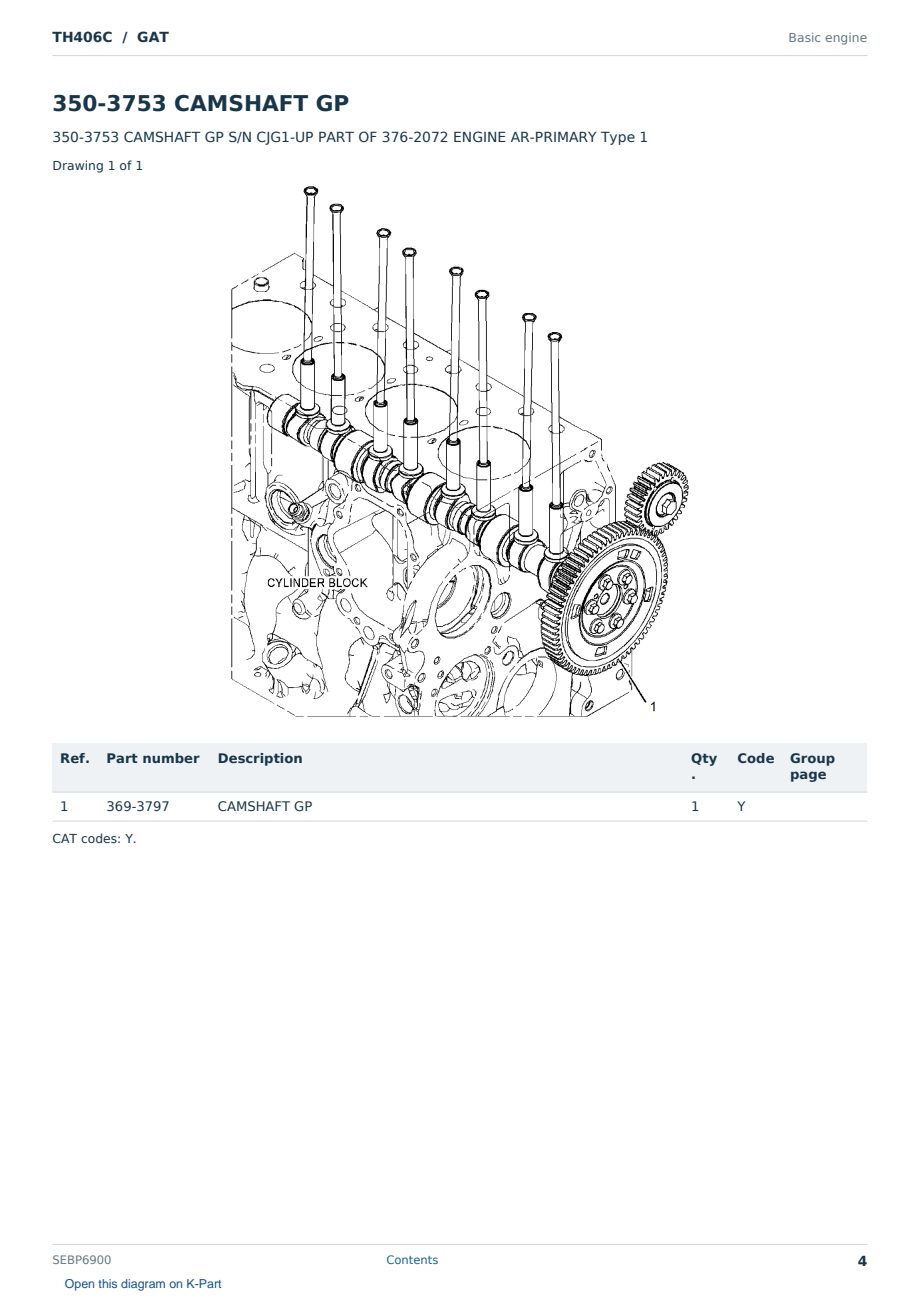 Caterpillar TH406C S/N GAT Partsbook SEBP6900 (English) - sample page 4 of 10 Caterpillar TH406C S/N GAT Partsbook SEBP6900 (English) - sample page 4 of 10