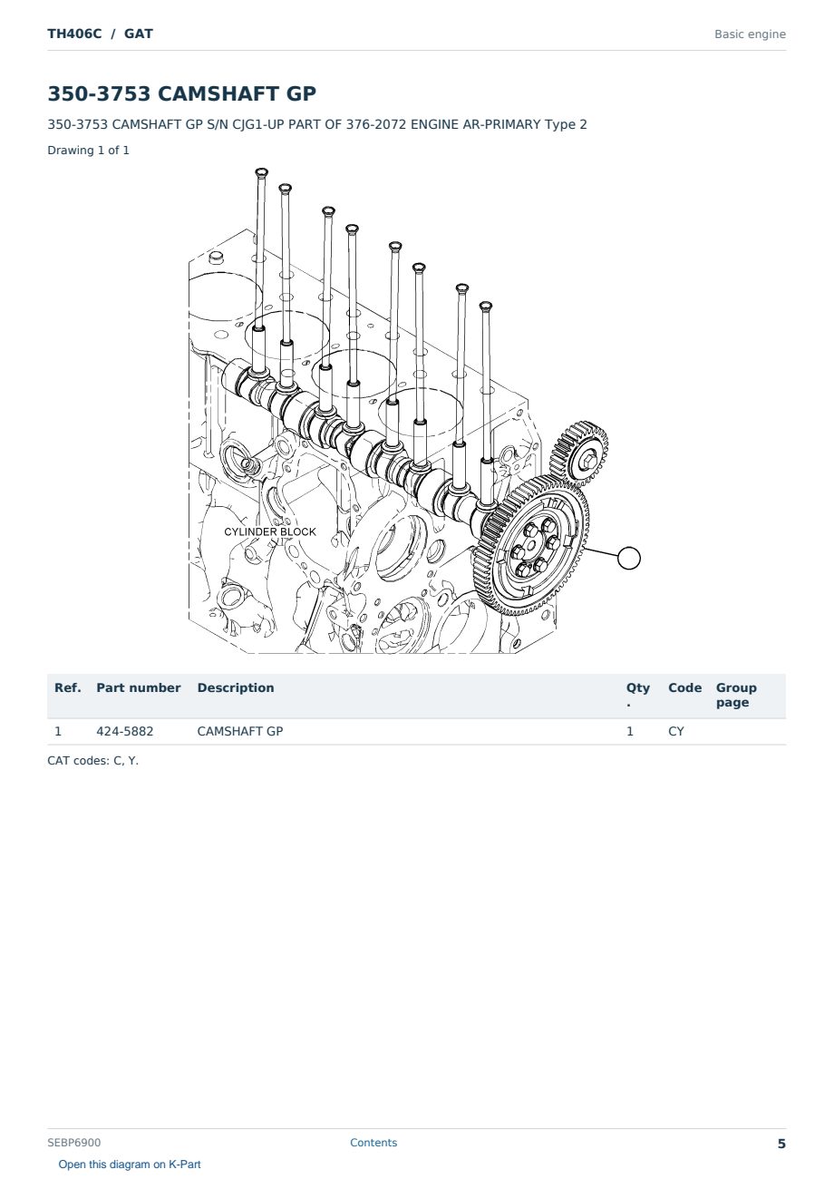 Caterpillar TH406C S/N GAT Partsbook SEBP6900 (English) - sample page 5 of 10 Caterpillar TH406C S/N GAT Partsbook SEBP6900 (English) - sample page 5 of 10