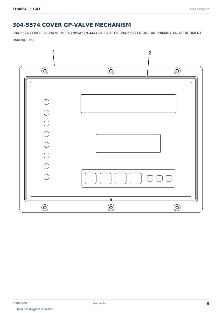 Caterpillar TH406C S/N GAT Partsbook SEBP6900 (English) - sample page 9 of 10 Caterpillar TH406C S/N GAT Partsbook SEBP6900 (English) - sample page 9 of 10