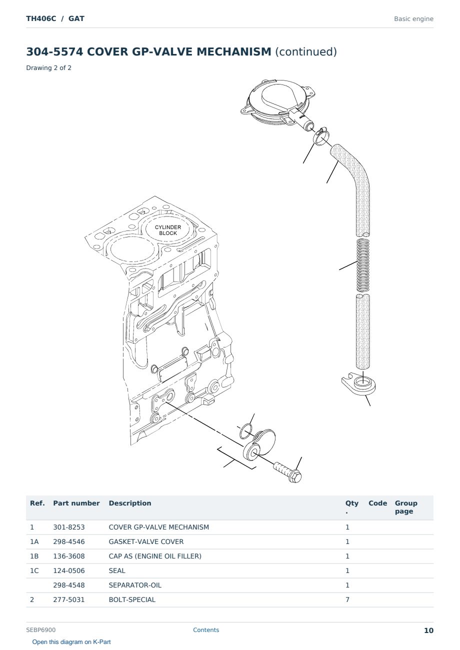 Caterpillar TH406C S/N GAT Partsbook SEBP6900 (English) - sample page 10 of 10 Caterpillar TH406C S/N GAT Partsbook SEBP6900 (English) - sample page 10 of 10
