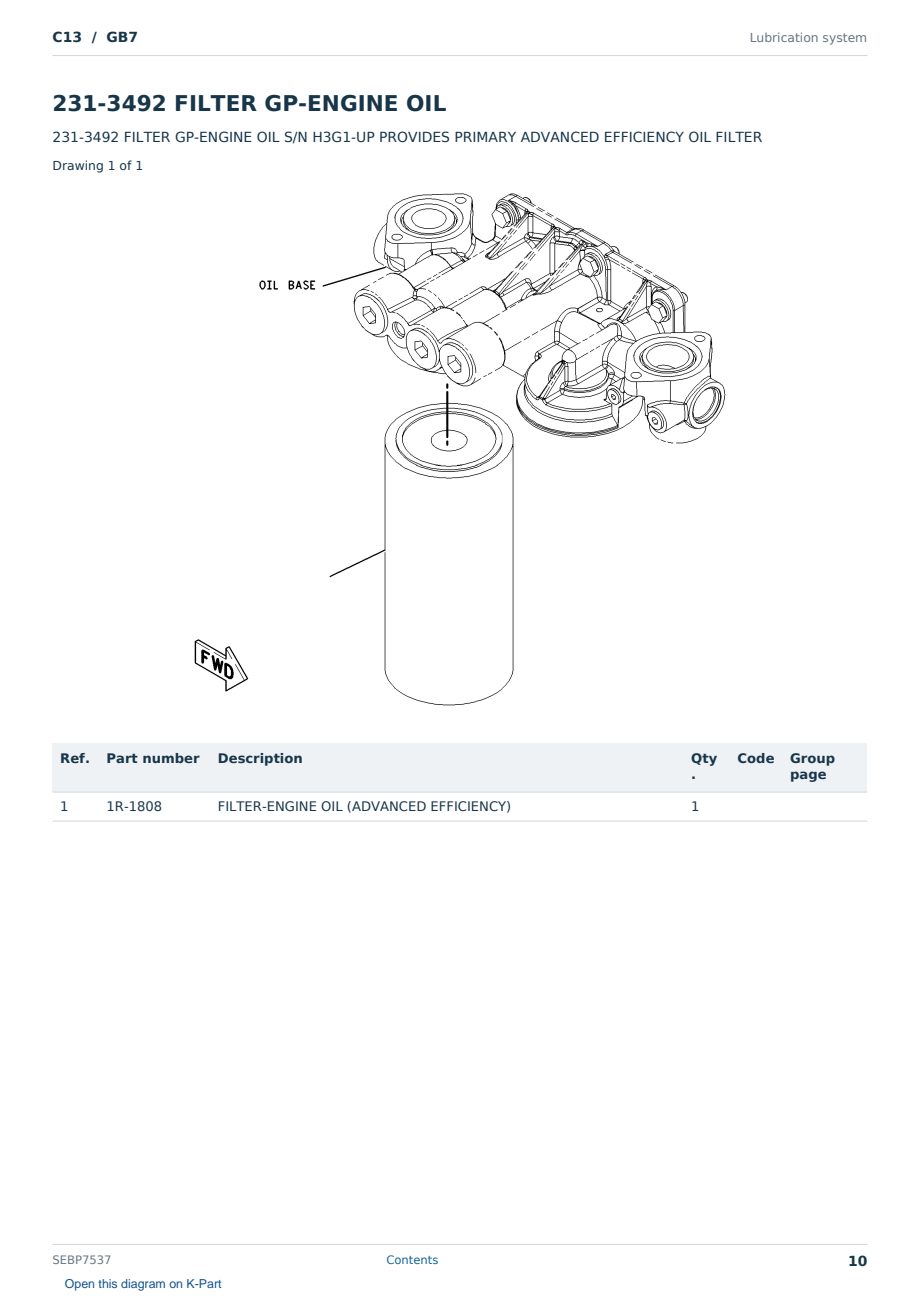 Caterpillar C13 S/N GB7 Partsbook SEBP7537 (English) - sample page 10 of 10 Caterpillar C13 S/N GB7 Partsbook SEBP7537 (English) - sample page 10 of 10