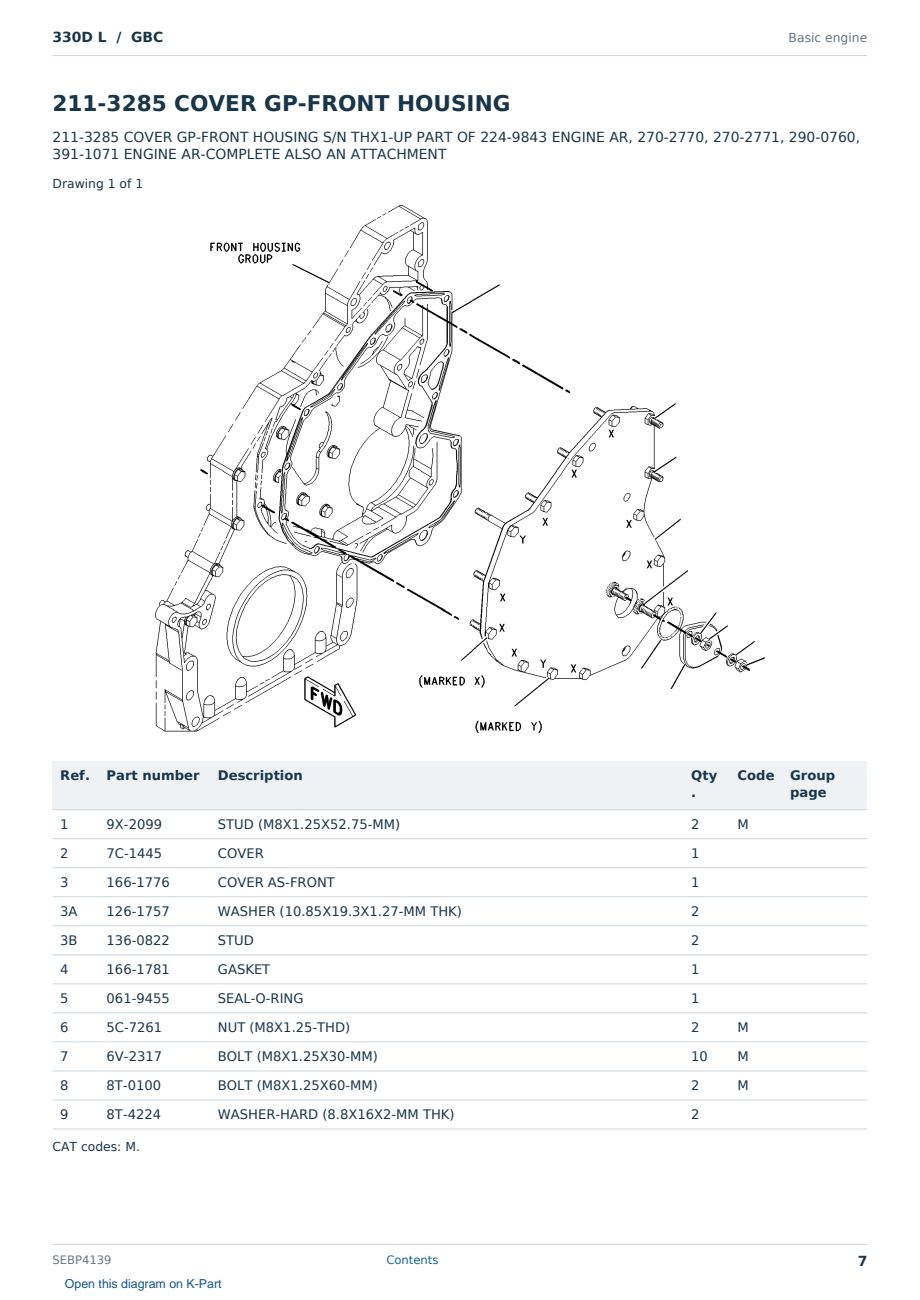 Caterpillar 330D L S/N GBC Partsbook SEBP4139 (English) - sample page 7 of 10 Caterpillar 330D L S/N GBC Partsbook SEBP4139 (English) - sample page 7 of 10