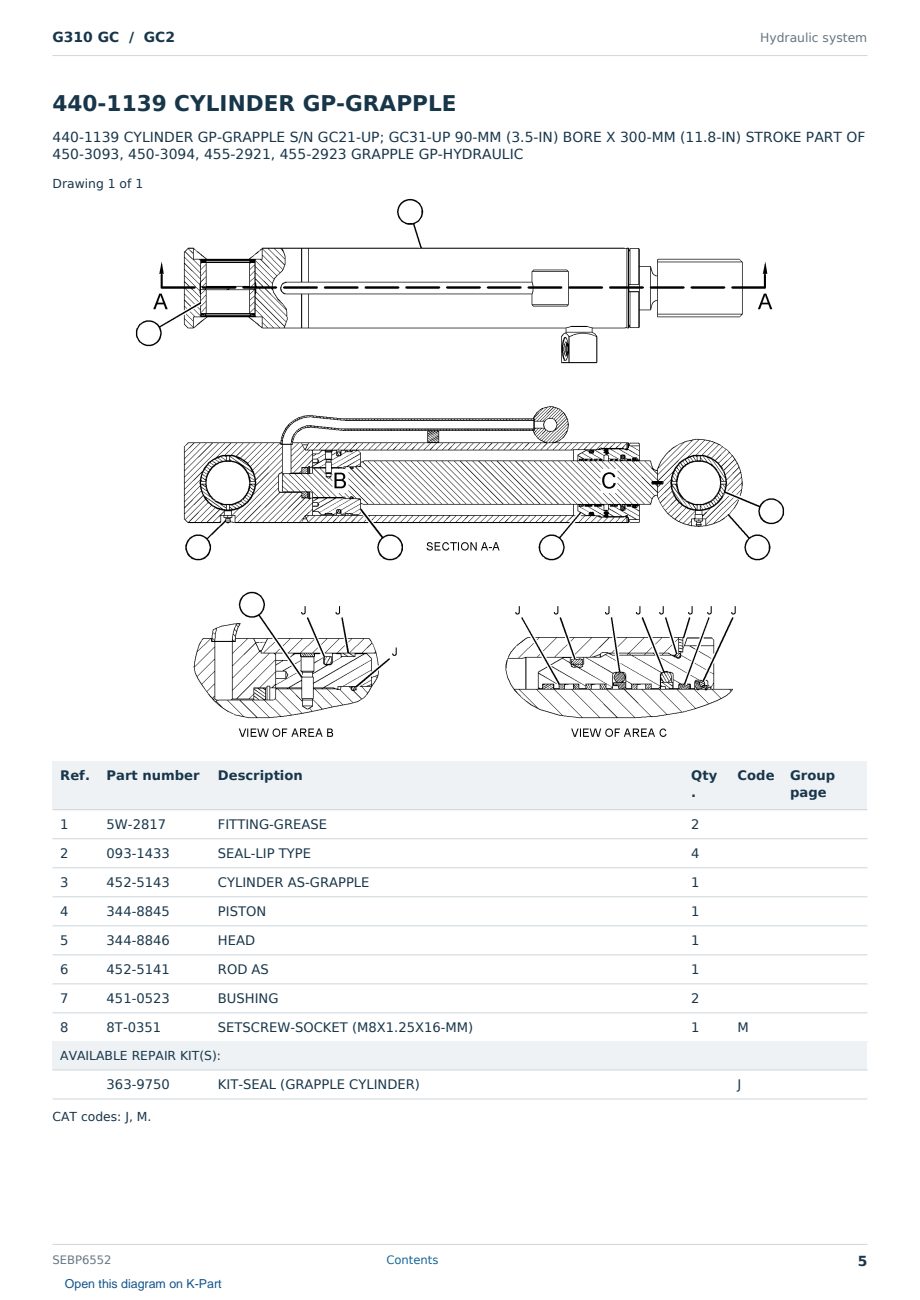 Caterpillar G310 GC S/N GC2 Partsbook SEBP6552 (English) - sample page 5 of 10 Caterpillar G310 GC S/N GC2 Partsbook SEBP6552 (English) - sample page 5 of 10