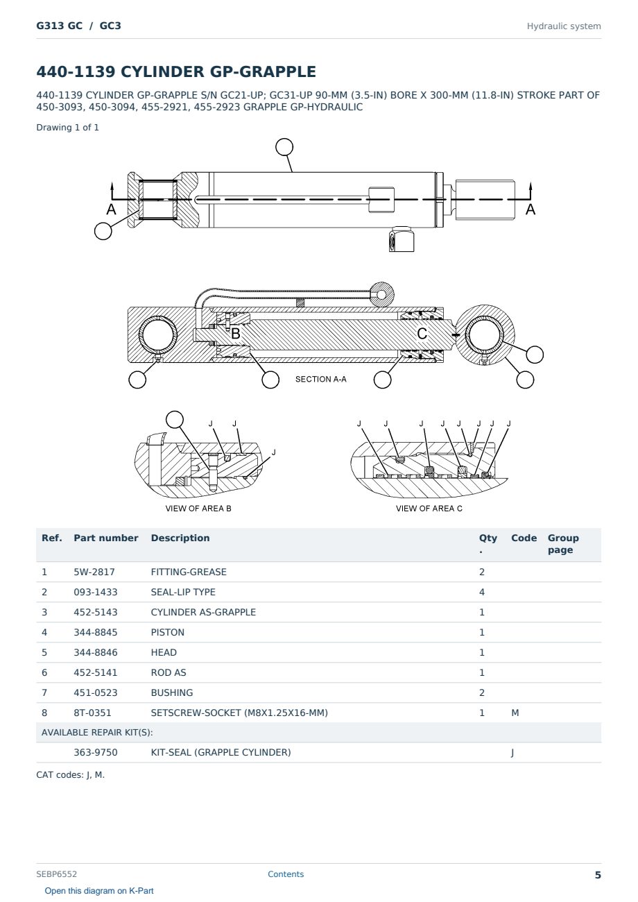 Caterpillar G313 GC S/N GC3 Partsbook SEBP6552 (English) - sample page 5 of 10 Caterpillar G313 GC S/N GC3 Partsbook SEBP6552 (English) - sample page 5 of 10