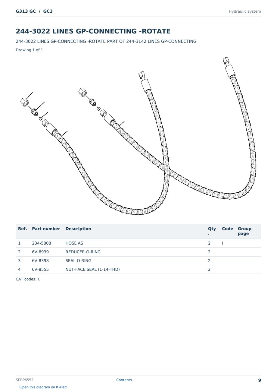 Caterpillar G313 GC S/N GC3 Partsbook SEBP6552 (English) - sample page 9 of 10 Caterpillar G313 GC S/N GC3 Partsbook SEBP6552 (English) - sample page 9 of 10