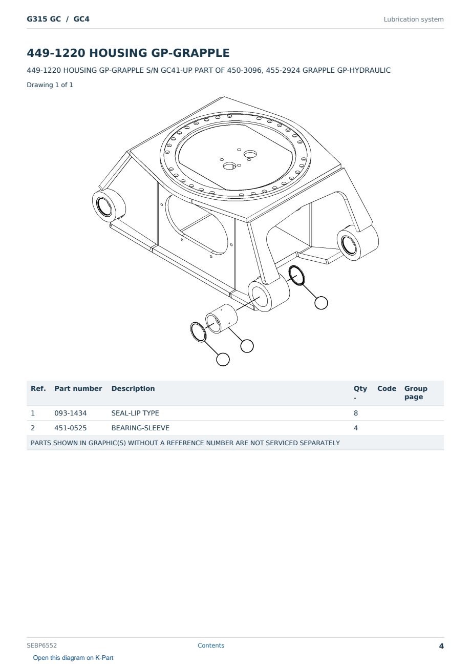 Caterpillar G315 GC S/N GC4 Partsbook SEBP6552 (English) - sample page 4 of 10 Caterpillar G315 GC S/N GC4 Partsbook SEBP6552 (English) - sample page 4 of 10
