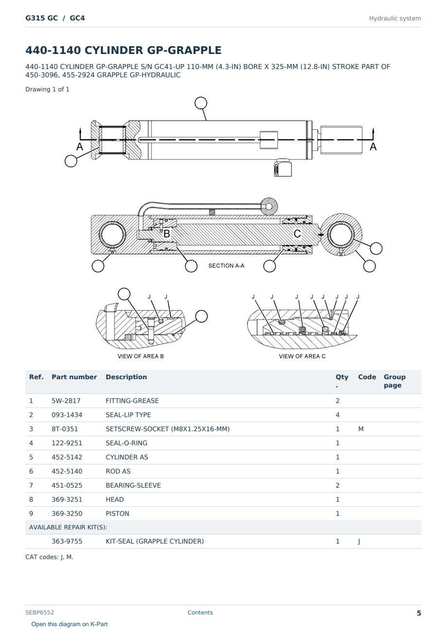 Caterpillar G315 GC S/N GC4 Partsbook SEBP6552 (English) - sample page 5 of 10 Caterpillar G315 GC S/N GC4 Partsbook SEBP6552 (English) - sample page 5 of 10