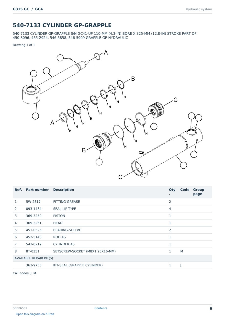 Caterpillar G315 GC S/N GC4 Partsbook SEBP6552 (English) - sample page 6 of 10 Caterpillar G315 GC S/N GC4 Partsbook SEBP6552 (English) - sample page 6 of 10