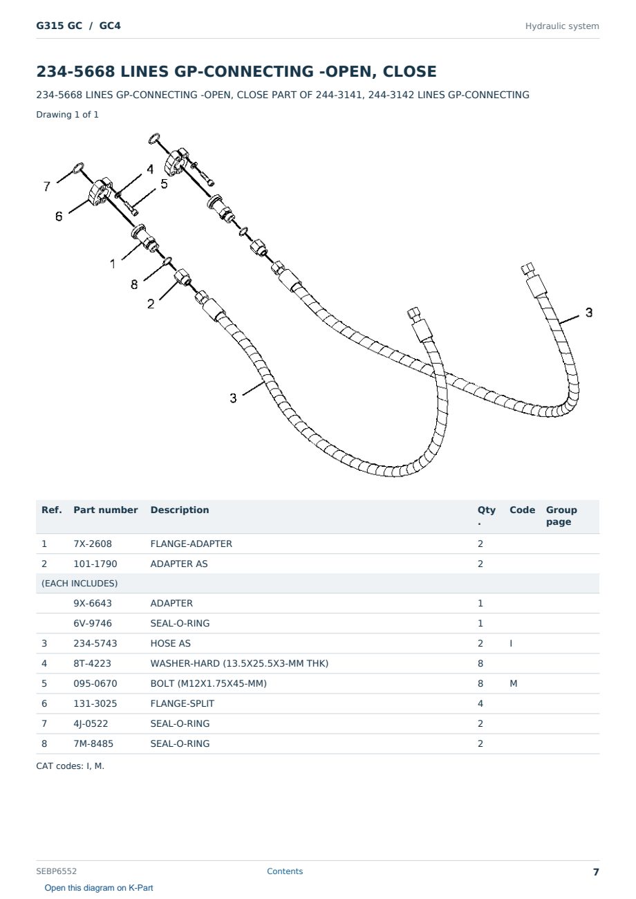 Caterpillar G315 GC S/N GC4 Partsbook SEBP6552 (English) - sample page 7 of 10 Caterpillar G315 GC S/N GC4 Partsbook SEBP6552 (English) - sample page 7 of 10