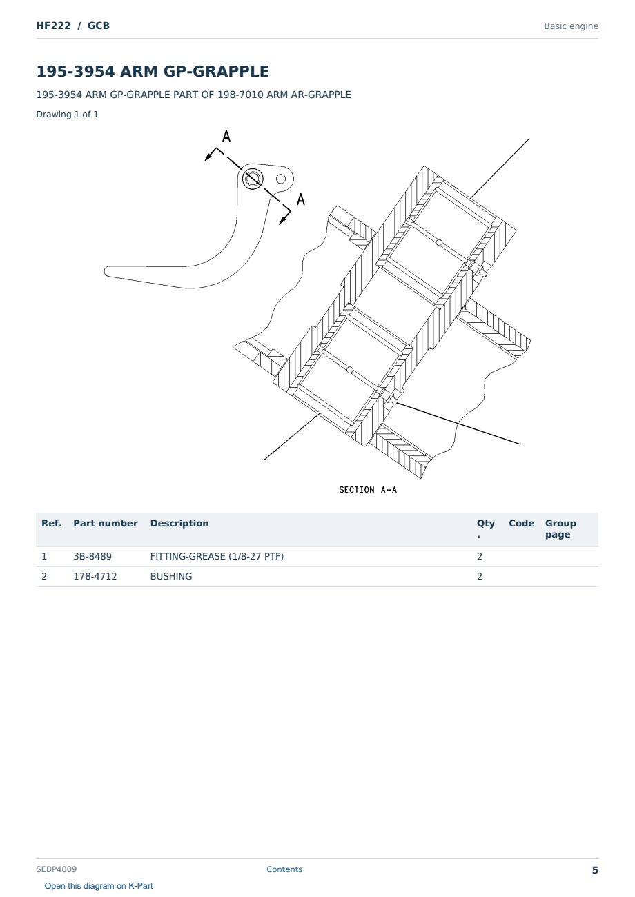 Caterpillar HF222 S/N GCB Partsbook SEBP4009 (English) - sample page 5 of 10 Caterpillar HF222 S/N GCB Partsbook SEBP4009 (English) - sample page 5 of 10