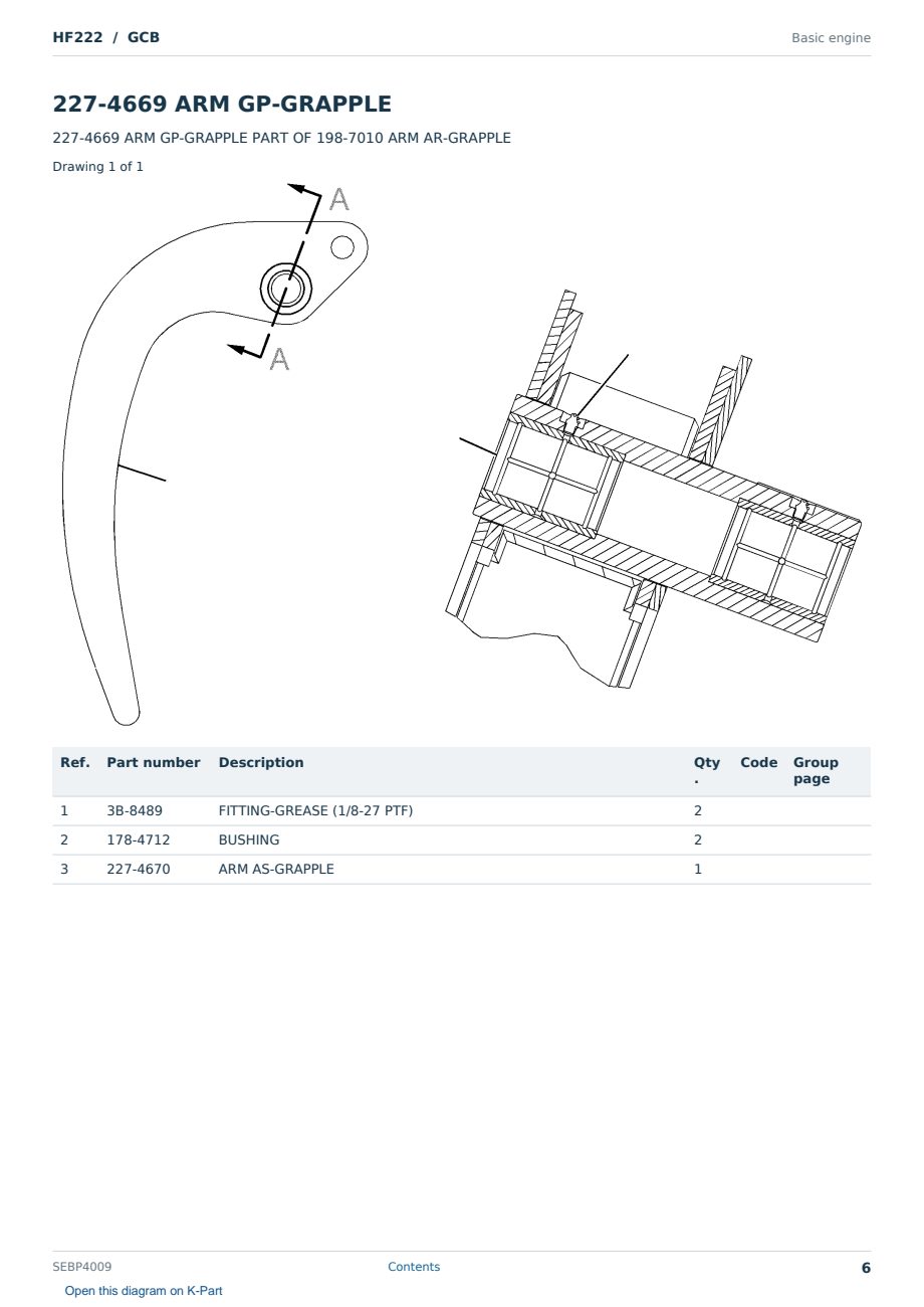 Caterpillar HF222 S/N GCB Partsbook SEBP4009 (English) - sample page 6 of 10 Caterpillar HF222 S/N GCB Partsbook SEBP4009 (English) - sample page 6 of 10