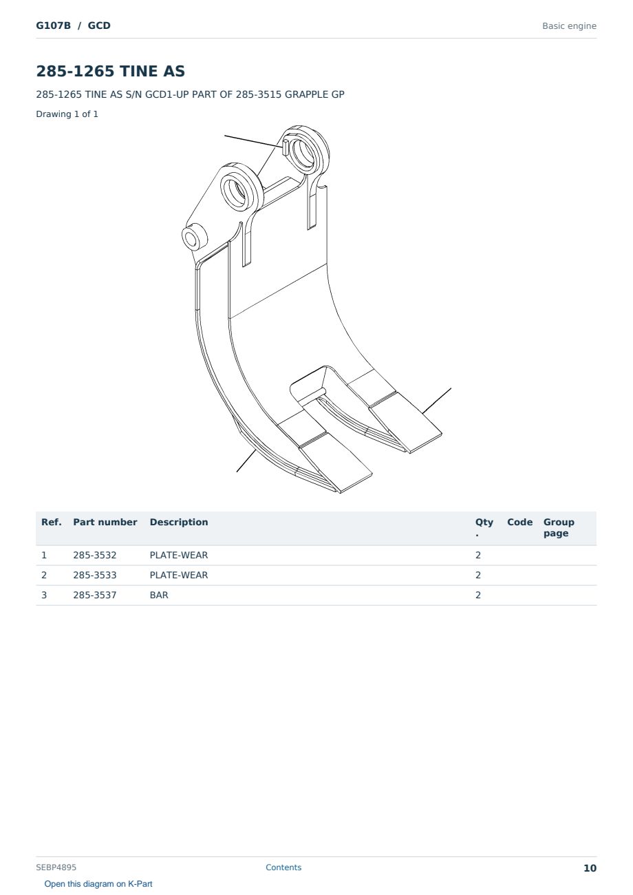 Caterpillar G107B S/N GCD Partsbook SEBP4895 (English) - sample page 10 of 10 Caterpillar G107B S/N GCD Partsbook SEBP4895 (English) - sample page 10 of 10