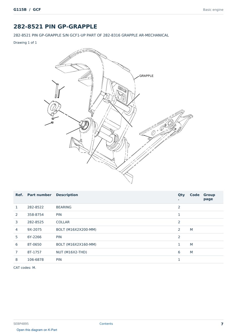 Caterpillar G115B S/N GCF Partsbook SEBP4895 (English) - sample page 7 of 9 Caterpillar G115B S/N GCF Partsbook SEBP4895 (English) - sample page 7 of 9