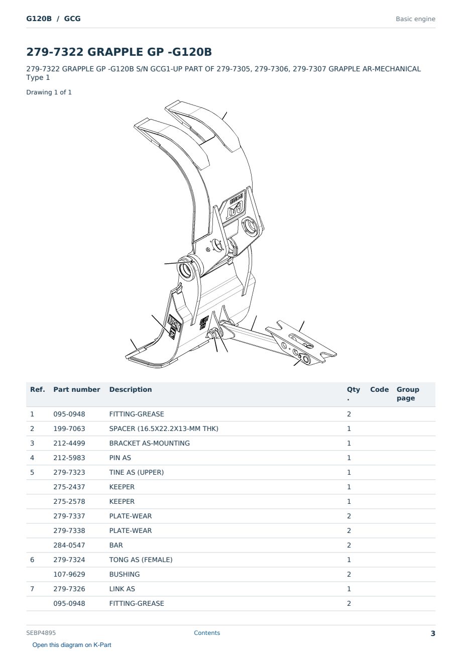 Caterpillar G120B S/N GCG Partsbook SEBP4895 (English) - sample page 3 of 10 Caterpillar G120B S/N GCG Partsbook SEBP4895 (English) - sample page 3 of 10