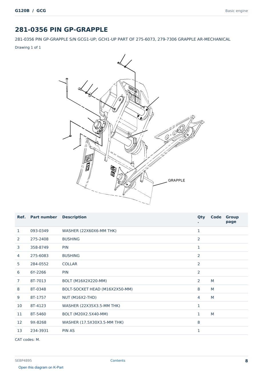 Caterpillar G120B S/N GCG Partsbook SEBP4895 (English) - sample page 8 of 10 Caterpillar G120B S/N GCG Partsbook SEBP4895 (English) - sample page 8 of 10