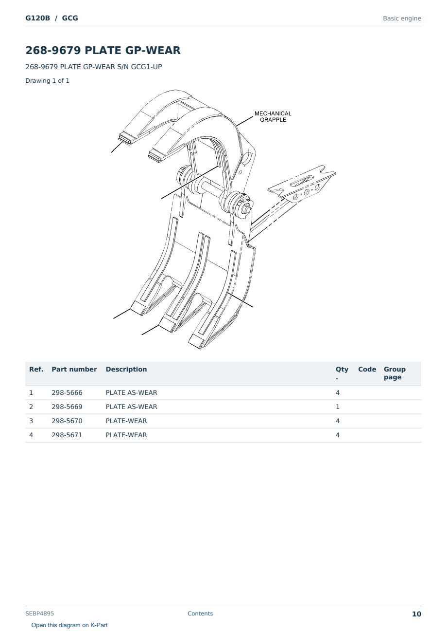 Caterpillar G120B S/N GCG Partsbook SEBP4895 (English) - sample page 10 of 10 Caterpillar G120B S/N GCG Partsbook SEBP4895 (English) - sample page 10 of 10