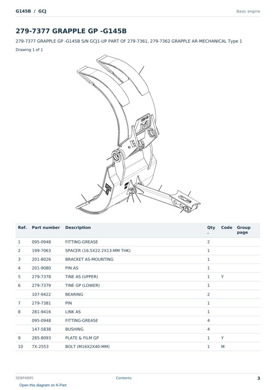 Caterpillar G145B S/N GCJ Partsbook SEBP4895 (English) - sample page 3 of 10 Caterpillar G145B S/N GCJ Partsbook SEBP4895 (English) - sample page 3 of 10