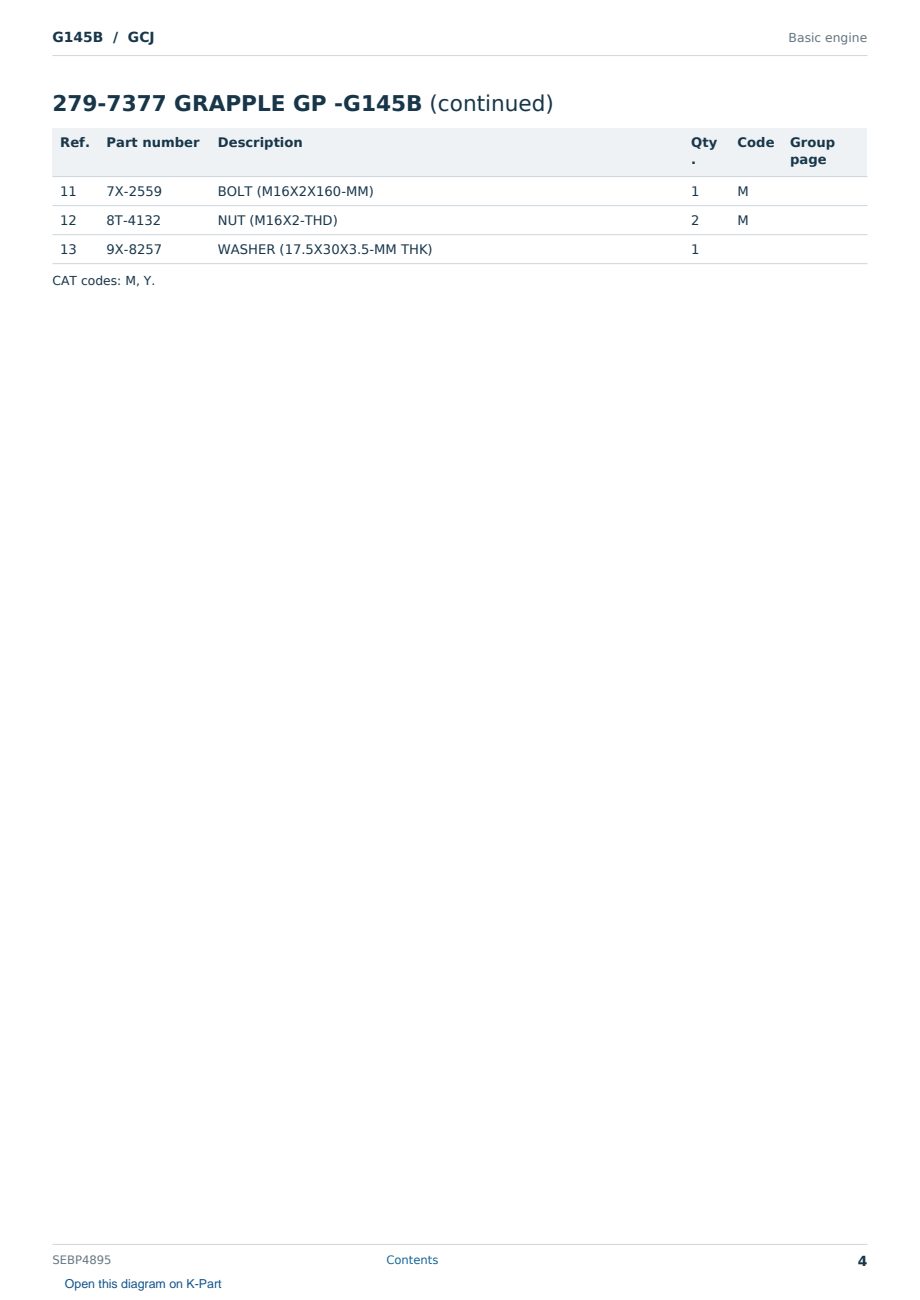 Caterpillar G145B S/N GCJ Partsbook SEBP4895 (English) - sample page 4 of 10 Caterpillar G145B S/N GCJ Partsbook SEBP4895 (English) - sample page 4 of 10