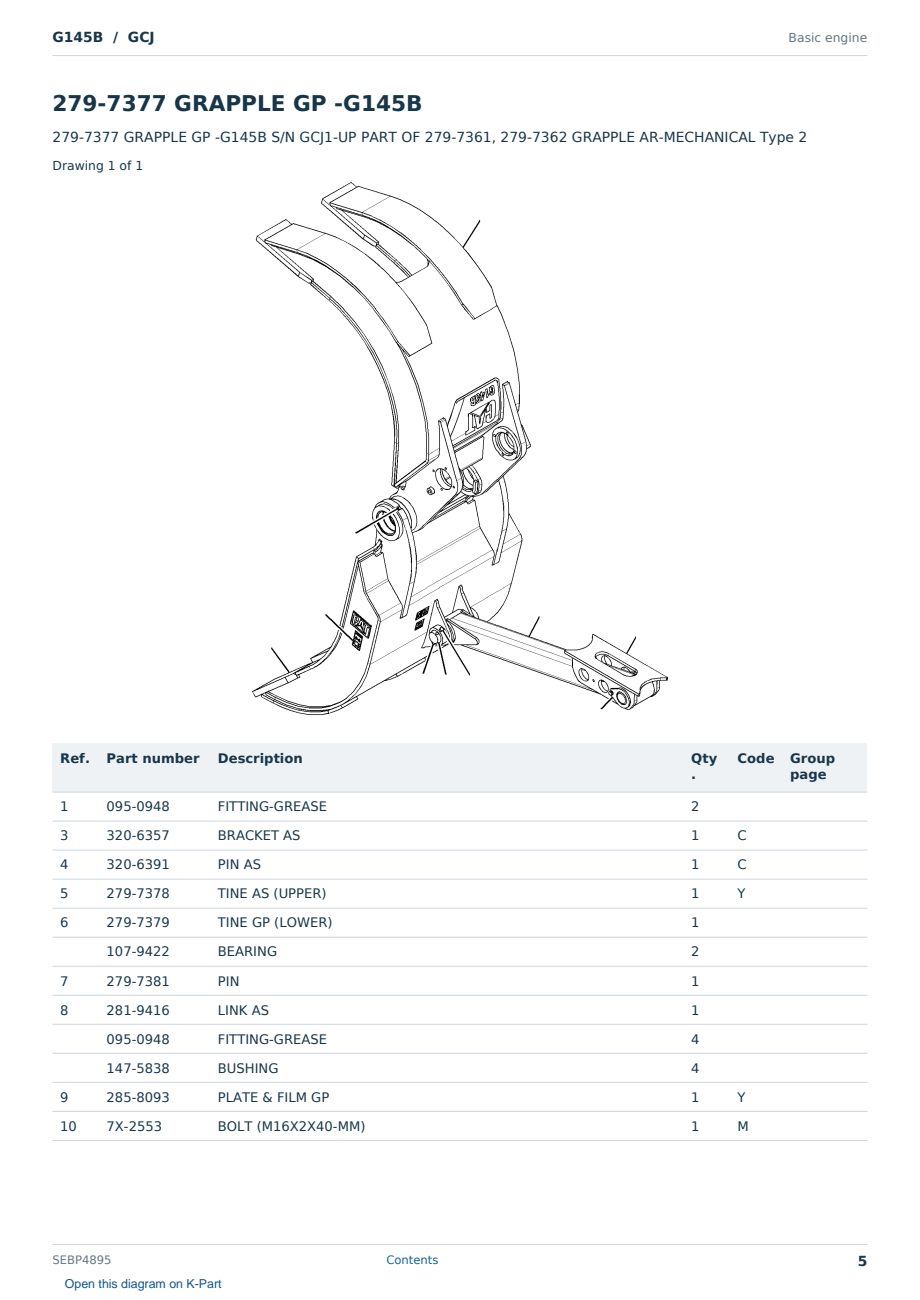 Caterpillar G145B S/N GCJ Partsbook SEBP4895 (English) - sample page 5 of 10 Caterpillar G145B S/N GCJ Partsbook SEBP4895 (English) - sample page 5 of 10