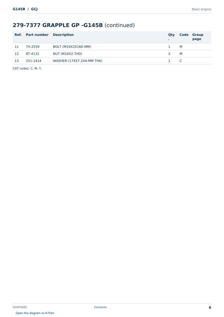 Caterpillar G145B S/N GCJ Partsbook SEBP4895 (English) - sample page 6 of 10 Caterpillar G145B S/N GCJ Partsbook SEBP4895 (English) - sample page 6 of 10