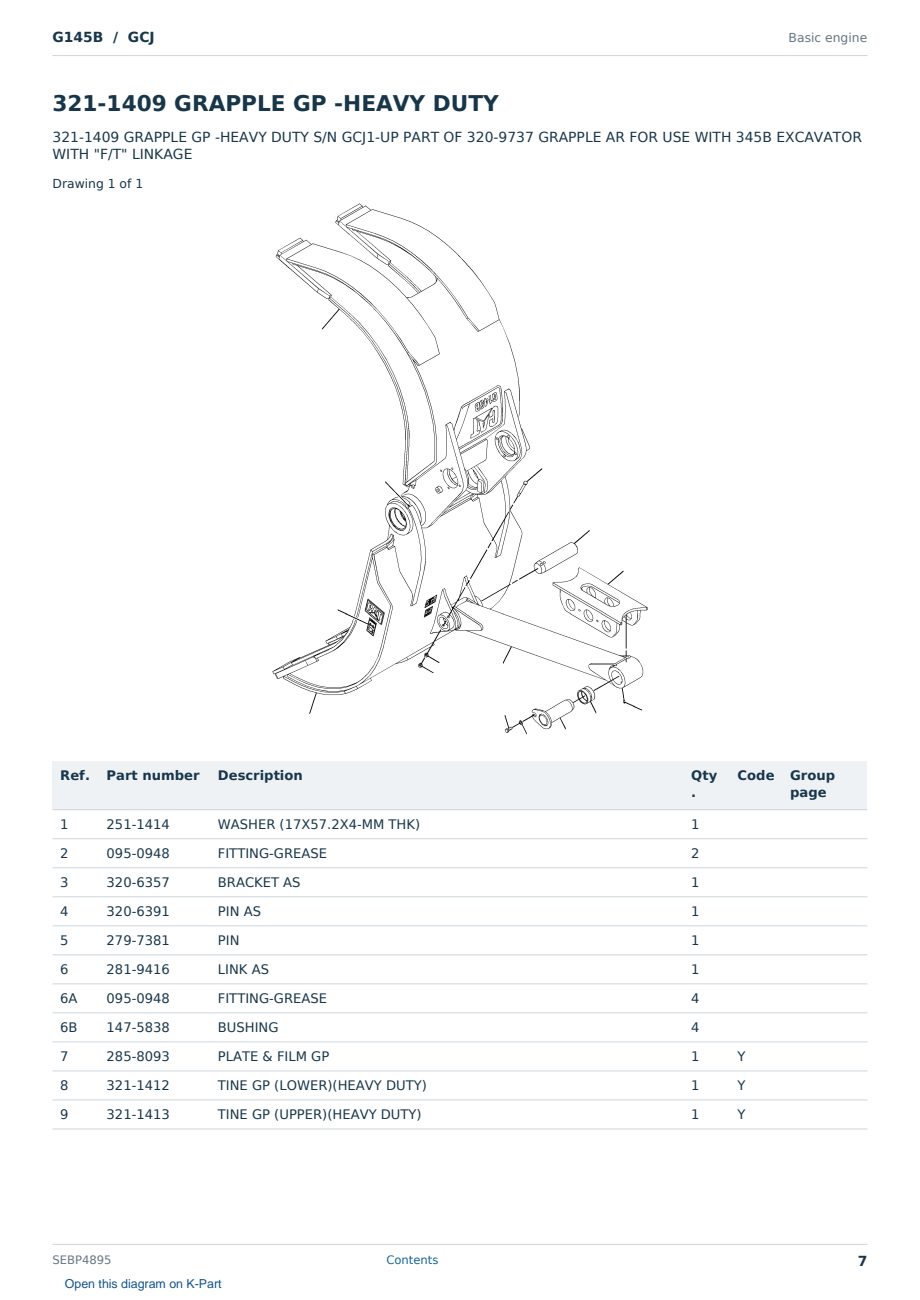 Caterpillar G145B S/N GCJ Partsbook SEBP4895 (English) - sample page 7 of 10 Caterpillar G145B S/N GCJ Partsbook SEBP4895 (English) - sample page 7 of 10