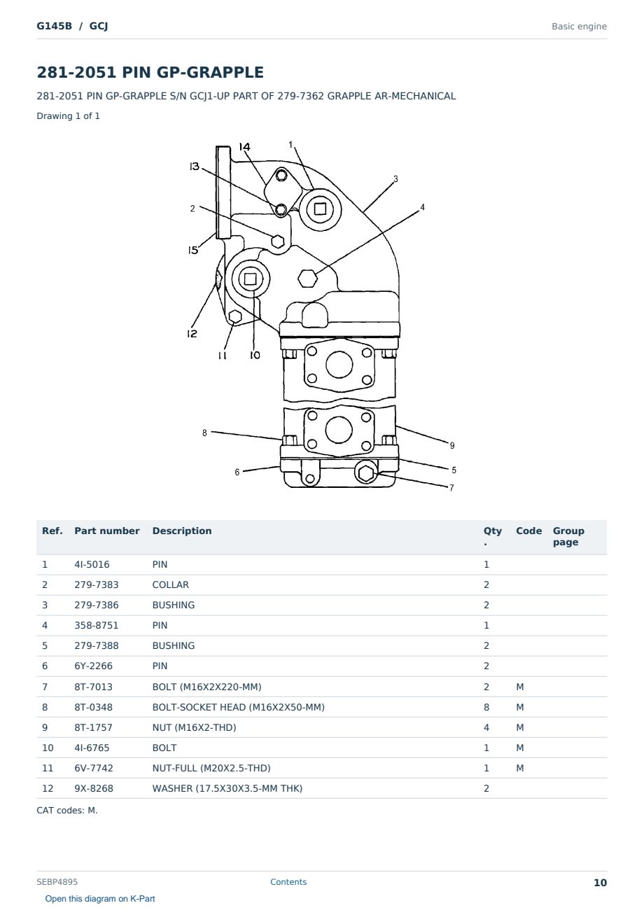 Caterpillar G145B S/N GCJ Partsbook SEBP4895 (English) - sample page 10 of 10 Caterpillar G145B S/N GCJ Partsbook SEBP4895 (English) - sample page 10 of 10