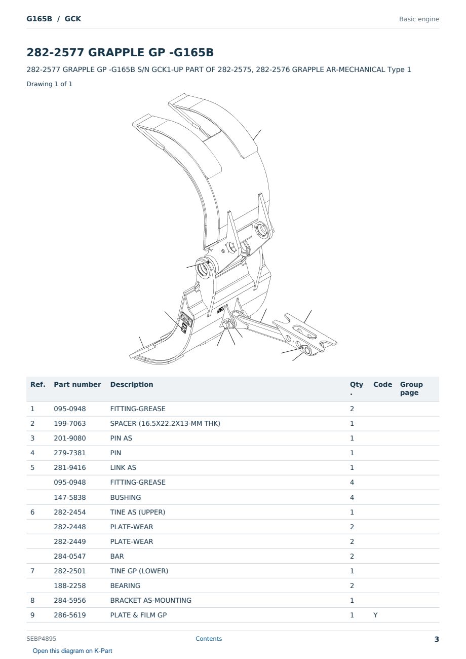 Caterpillar G165B S/N GCK Partsbook SEBP4895 (English) - sample page 3 of 10 Caterpillar G165B S/N GCK Partsbook SEBP4895 (English) - sample page 3 of 10
