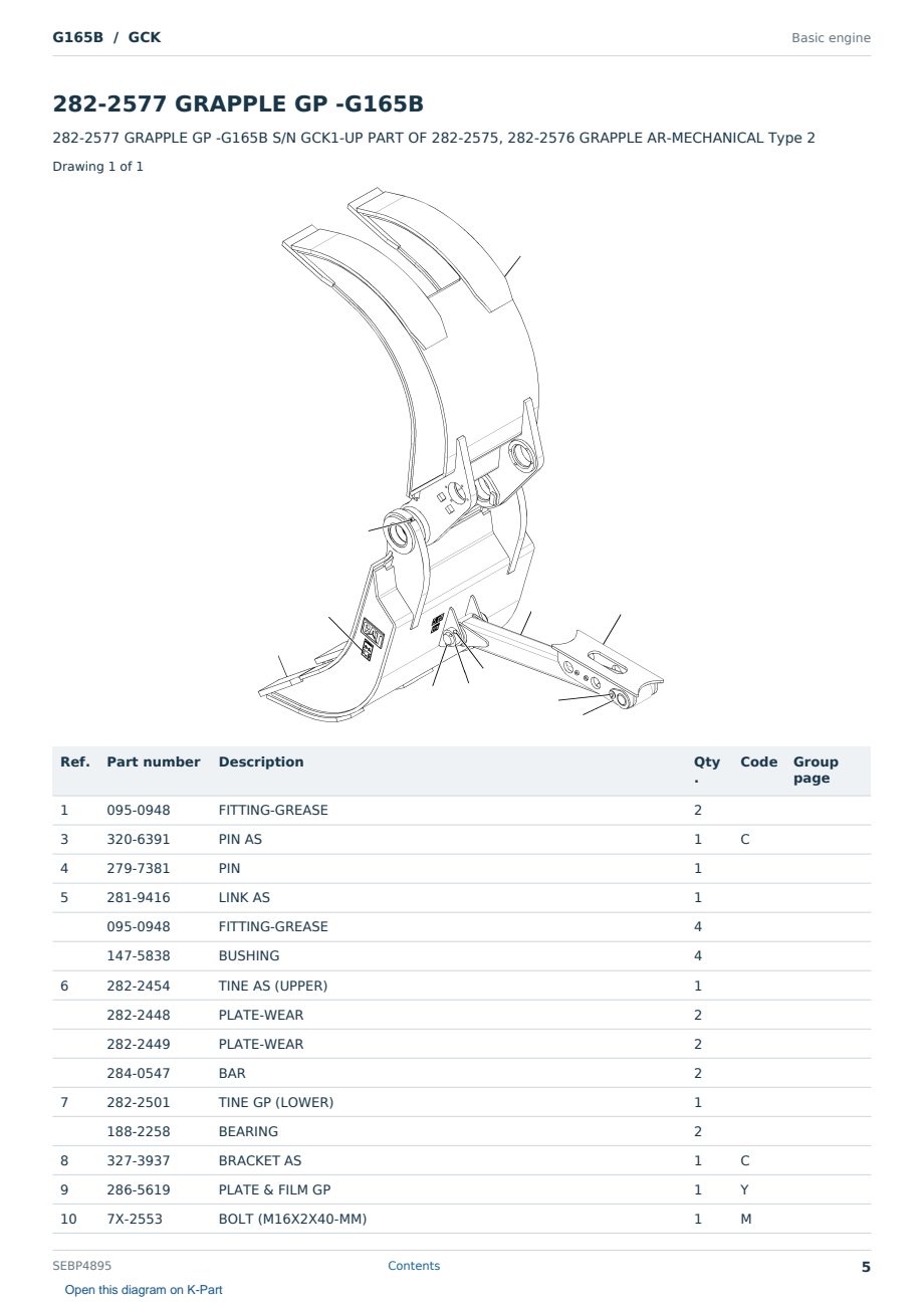 Caterpillar G165B S/N GCK Partsbook SEBP4895 (English) - sample page 5 of 10 Caterpillar G165B S/N GCK Partsbook SEBP4895 (English) - sample page 5 of 10