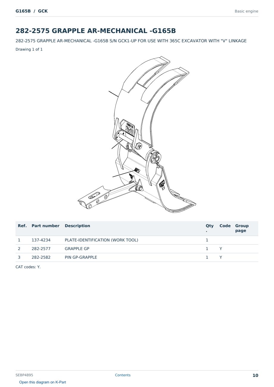 Caterpillar G165B S/N GCK Partsbook SEBP4895 (English) - sample page 10 of 10 Caterpillar G165B S/N GCK Partsbook SEBP4895 (English) - sample page 10 of 10