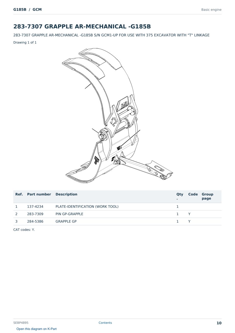 Caterpillar G185B S/N GCM Partsbook SEBP4895 (English) - sample page 10 of 10 Caterpillar G185B S/N GCM Partsbook SEBP4895 (English) - sample page 10 of 10