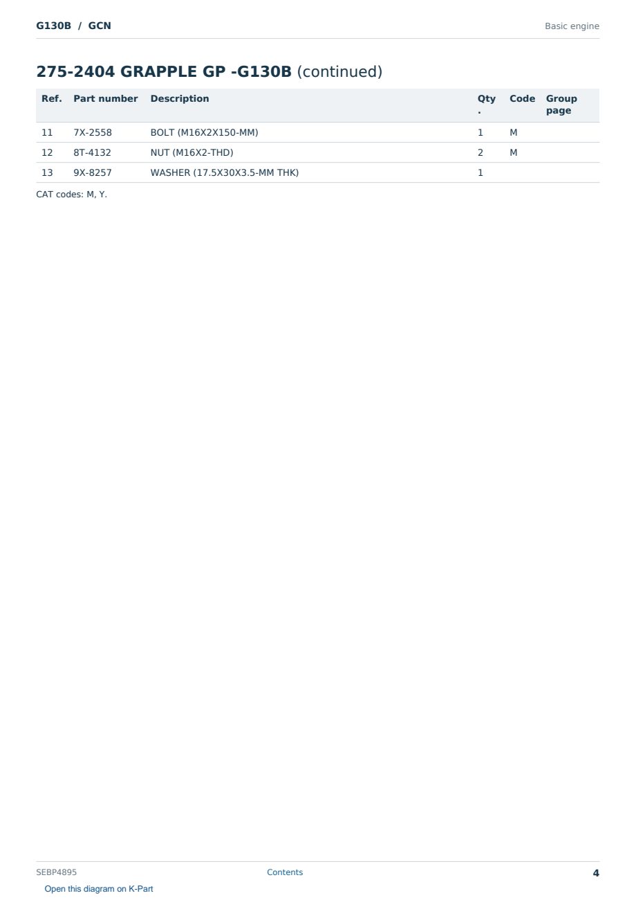 Caterpillar G130B S/N GCN Partsbook SEBP4895 (English) - sample page 4 of 10 Caterpillar G130B S/N GCN Partsbook SEBP4895 (English) - sample page 4 of 10