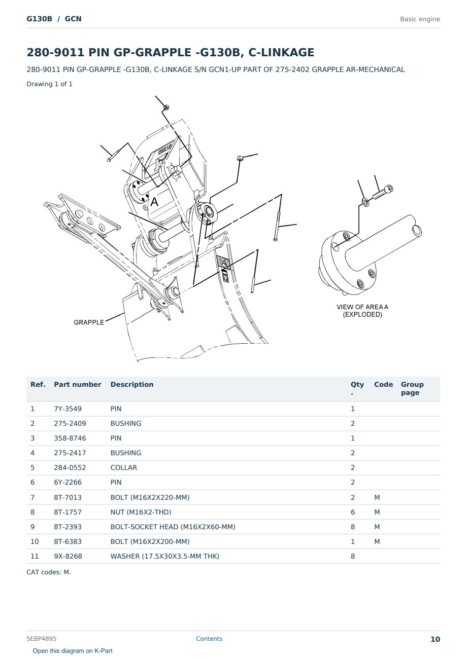 Caterpillar G130B S/N GCN Partsbook SEBP4895 (English) - sample page 10 of 10 Caterpillar G130B S/N GCN Partsbook SEBP4895 (English) - sample page 10 of 10