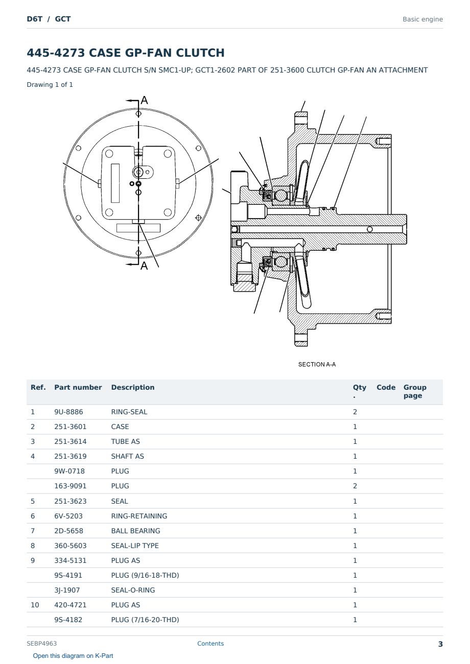 Caterpillar D6T S/N GCT Partsbook SEBP4963 (English) - sample page 3 of 10 Caterpillar D6T S/N GCT Partsbook SEBP4963 (English) - sample page 3 of 10