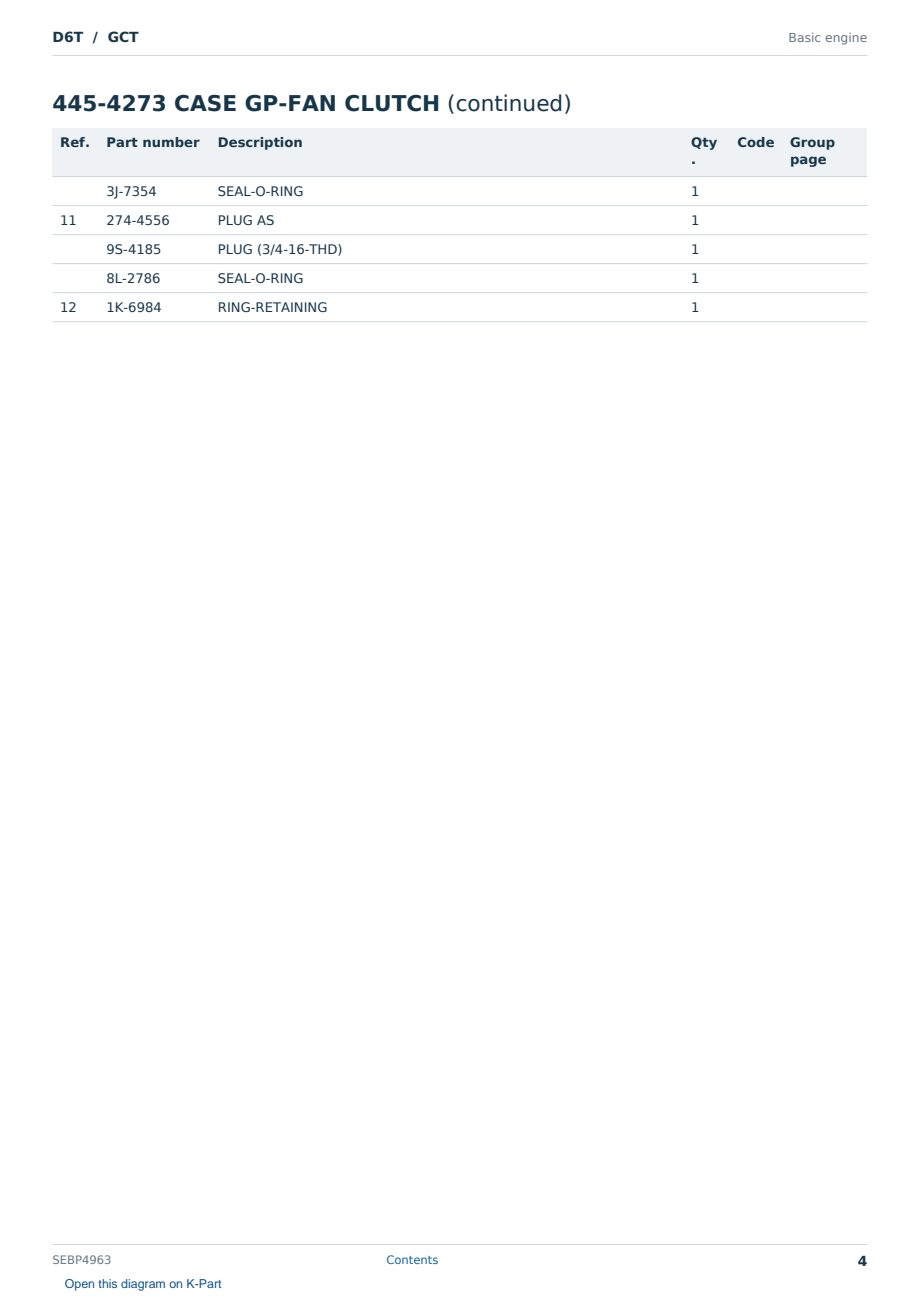 Caterpillar D6T S/N GCT Partsbook SEBP4963 (English) - sample page 4 of 10 Caterpillar D6T S/N GCT Partsbook SEBP4963 (English) - sample page 4 of 10