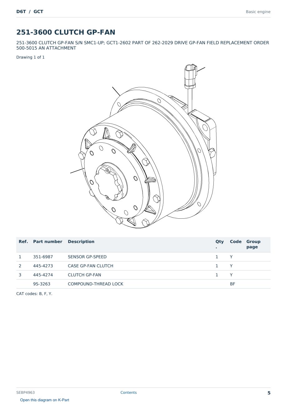 Caterpillar D6T S/N GCT Partsbook SEBP4963 (English) - sample page 5 of 10 Caterpillar D6T S/N GCT Partsbook SEBP4963 (English) - sample page 5 of 10