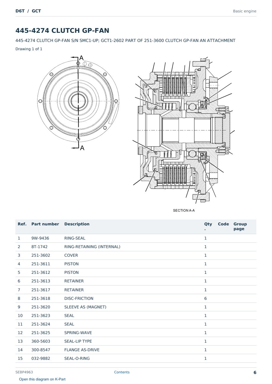 Caterpillar D6T S/N GCT Partsbook SEBP4963 (English) - sample page 6 of 10 Caterpillar D6T S/N GCT Partsbook SEBP4963 (English) - sample page 6 of 10