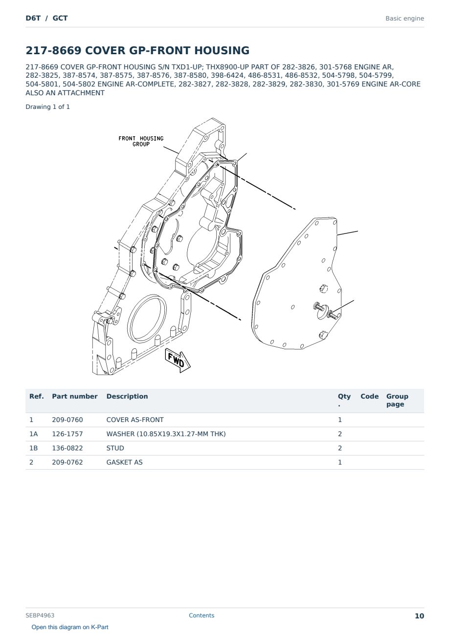 Caterpillar D6T S/N GCT Partsbook SEBP4963 (English) - sample page 10 of 10 Caterpillar D6T S/N GCT Partsbook SEBP4963 (English) - sample page 10 of 10