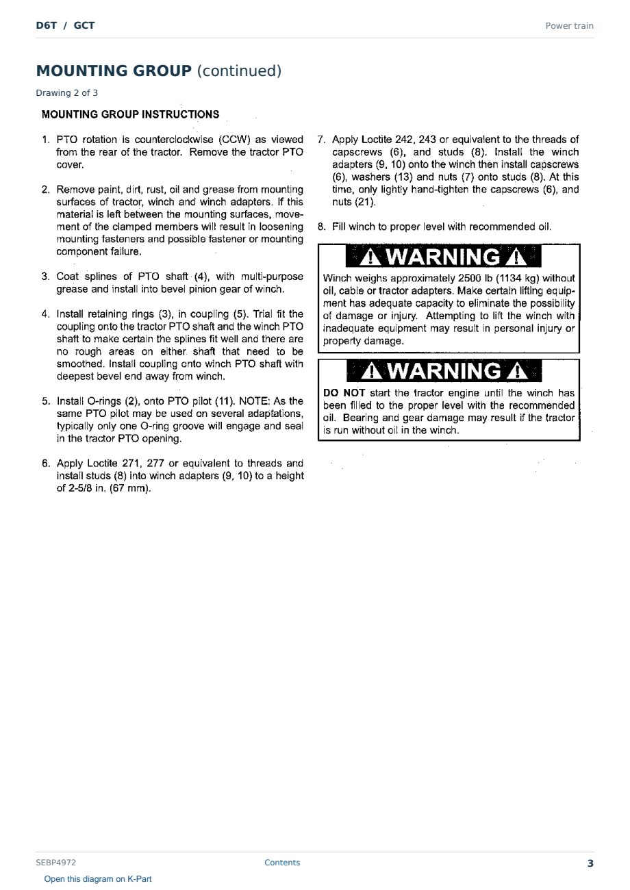 Caterpillar D6T S/N GCT Partsbook SEBP4972 (English) - sample page 3 of 10 Caterpillar D6T S/N GCT Partsbook SEBP4972 (English) - sample page 3 of 10