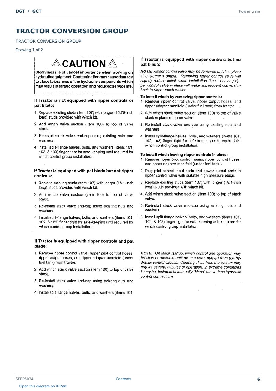 Caterpillar D6T S/N GCT Partsbook SEBP5034 (English) - sample page 6 of 10 Caterpillar D6T S/N GCT Partsbook SEBP5034 (English) - sample page 6 of 10
