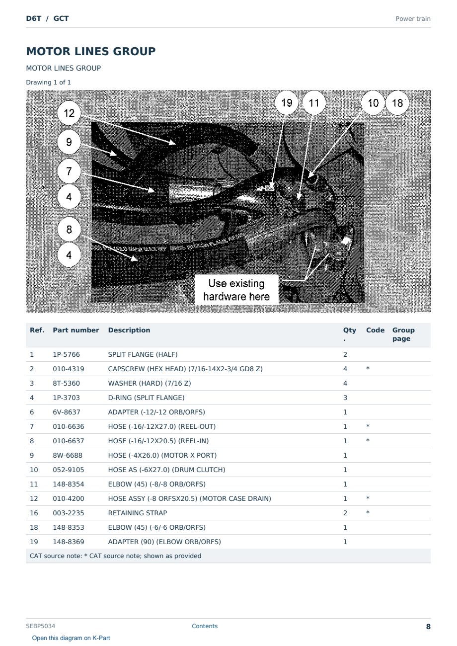 Caterpillar D6T S/N GCT Partsbook SEBP5034 (English) - sample page 8 of 10 Caterpillar D6T S/N GCT Partsbook SEBP5034 (English) - sample page 8 of 10