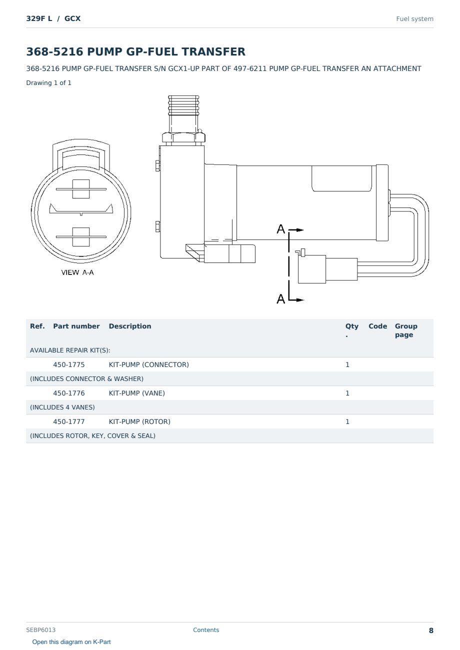 Caterpillar 329F L S/N GCX Partsbook SEBP6013 (English) - sample page 8 of 10 Caterpillar 329F L S/N GCX Partsbook SEBP6013 (English) - sample page 8 of 10